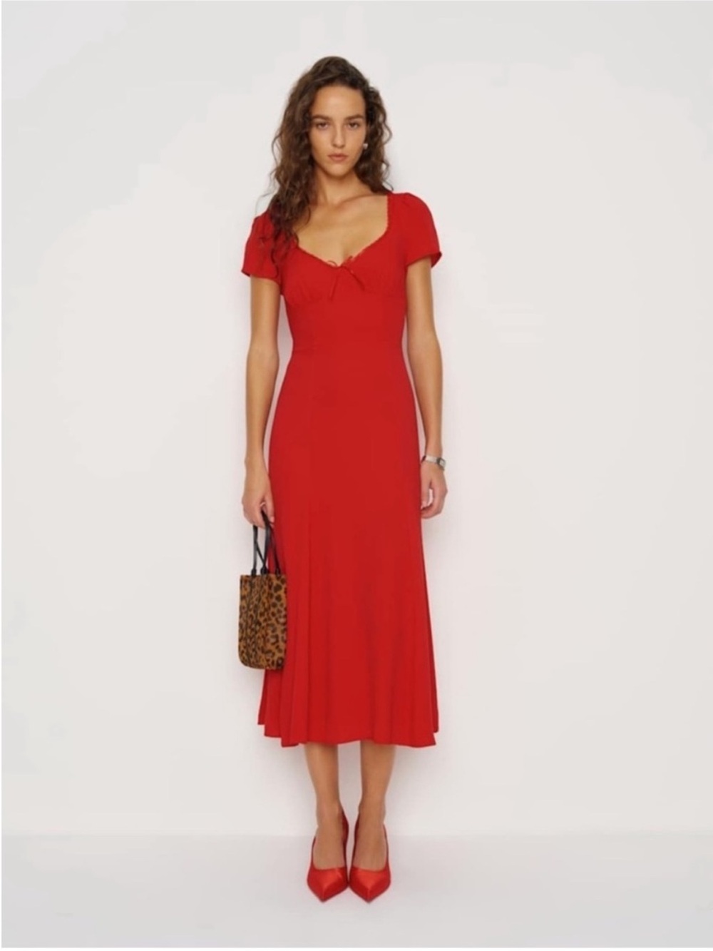 Reformation Lipstick Red Afton Dress New!